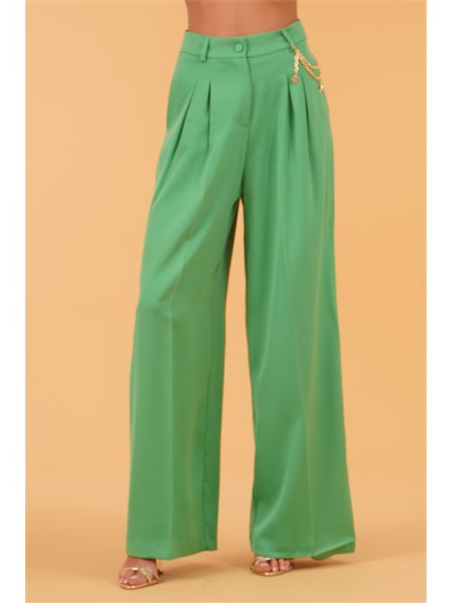 Pantalone in crepe palazzo GM by Gai Mattiolo | GM3719VERDE